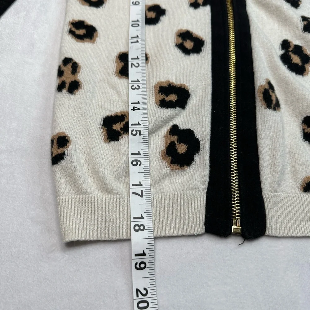 Juicy Couture Black and White Cheetah Print Zip Up Sweater‎ Girls Size S